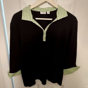 Collared shirt with quarter length sleeves